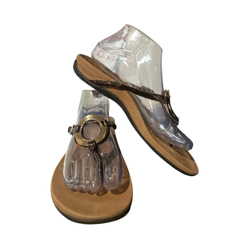 Vionic Karina Snake Skin Arch Support Thong Sandals Flip Flop Women’s Size 8
